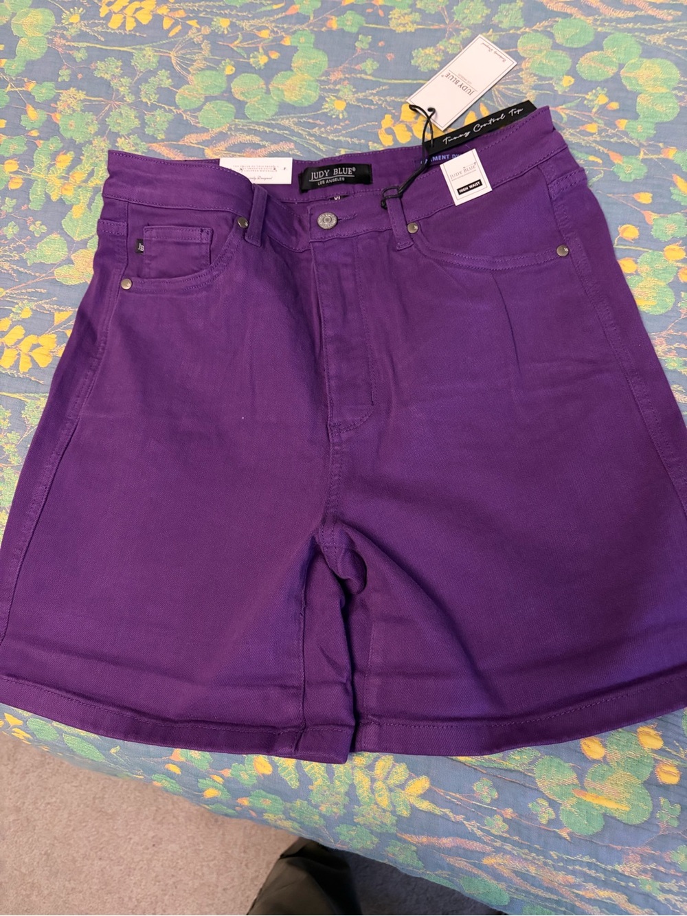 Judy Blue Bold Purple High-Rise Denim Bermuda Shorts